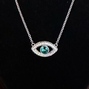 NWT Kurt Geiger London Crystal & Cubic Zirconia Evil Eye Pendant Necklace